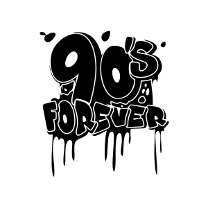 90s Forever Araba Sticker 17x17 Cm Siyah