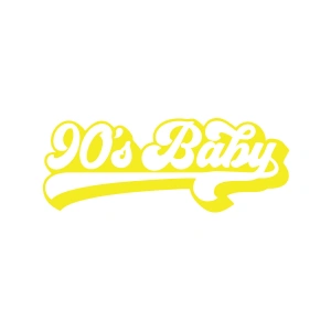 90s Baby Araba Sticker 17x17 Cm Sarı