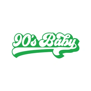 90s Baby Araba Sticker 17x17 Cm Yeşil