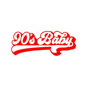 90s Baby Araba Sticker 17x17 Cm Kırmızı