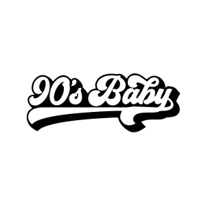 90s Baby Araba Sticker 17x17 Cm Siyah