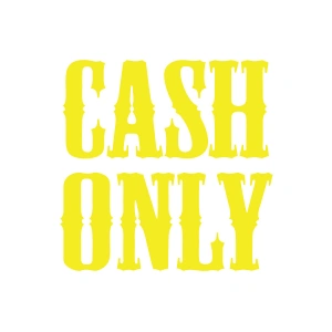 Cash Only Araba Sticker 17x17 Cm Sarı