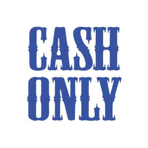 Cash Only Araba Sticker 17x17 Cm Mavi