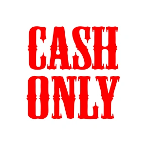Cash Only Araba Sticker 17x17 Cm Kırmızı