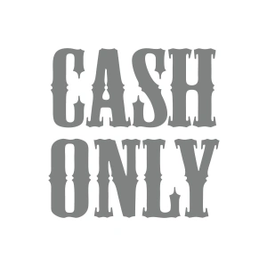 Cash Only Araba Sticker 17x17 Cm Gri