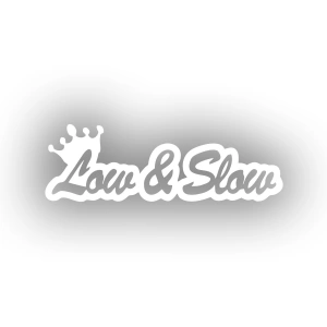 Low&Slow Araba Sticker 17x17 Cm Beyaz