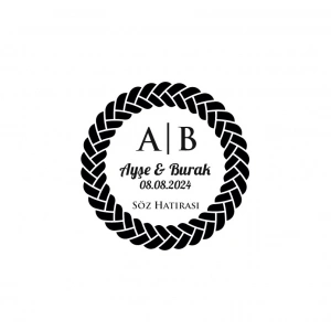 Kalın Örgü Yuvarlak Mühür Kına Nişan Düğün 3x3 cm özel etiket / 50 adet sticker