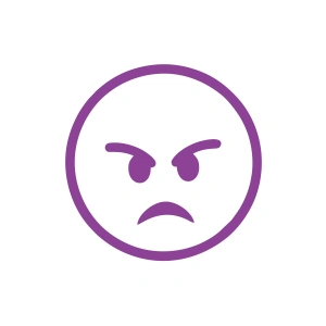 Kızgın Emoji Araba Sticker 17x17 Cm Mor