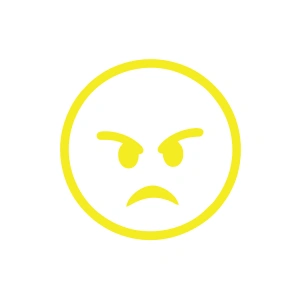 Kızgın Emoji Araba Sticker 17x17 Cm Sarı