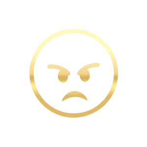 Kızgın Emoji Araba Sticker 17x17 Cm Gold