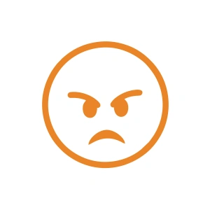 Kızgın Emoji Araba Sticker 17x17 Cm Turuncu