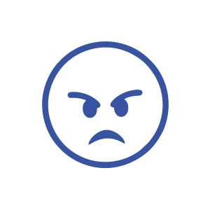 Kızgın Emoji Araba Sticker 17x17 Cm Mavi