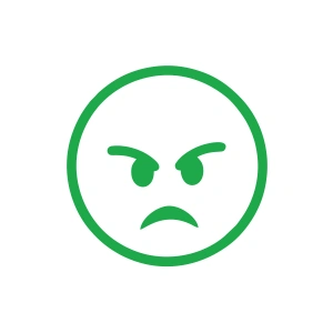 Kızgın Emoji Araba Sticker 17x17 Cm Yeşil