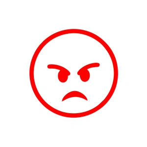 Kızgın Emoji Araba Sticker 17x17 Cm Kırmızı