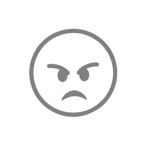 Kızgın Emoji Araba Sticker 17x17 Cm Gri