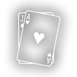 İskambil Kağıdı Araba Sticker 17x17 Cm Beyaz