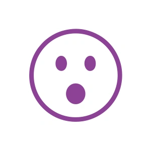 Şaşıran Emoji Araba Sticker 17x17 Cm Mor