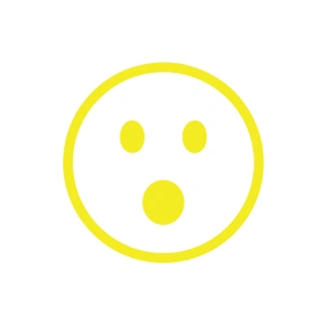 Şaşıran Emoji Araba Sticker 17x17 Cm Sarı