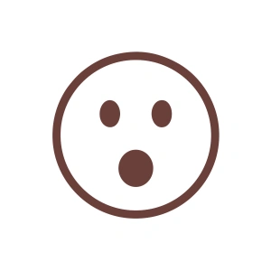 Şaşıran Emoji Araba Sticker 17x17 Cm Kahverengi