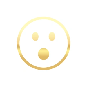 Şaşıran Emoji Araba Sticker 17x17 Cm Gold