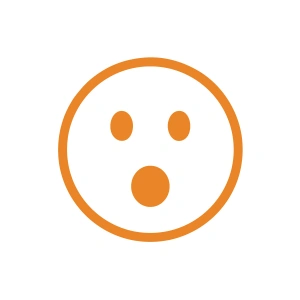 Şaşıran Emoji Araba Sticker 17x17 Cm Turuncu