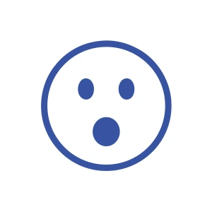 Şaşıran Emoji Araba Sticker 17x17 Cm Mavi