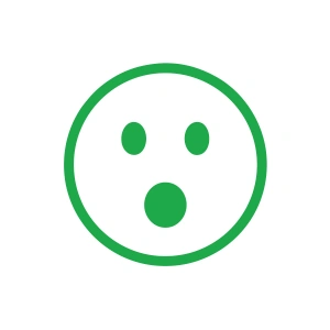 Şaşıran Emoji Araba Sticker 17x17 Cm Yeşil