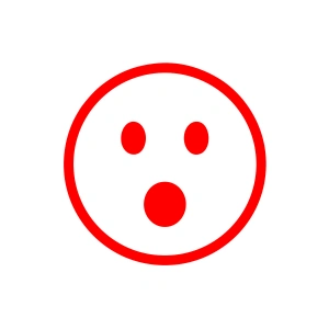 Şaşıran Emoji Araba Sticker 17x17 Cm Kırmızı