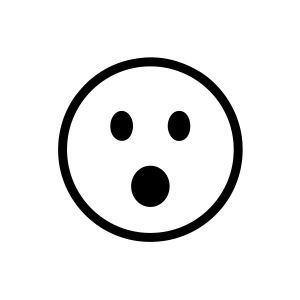 Şaşıran Emoji Araba Sticker 17x17 Cm Siyah