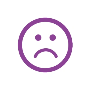 Üzgün Emoji Araba Sticker 17x17 Cm Mor