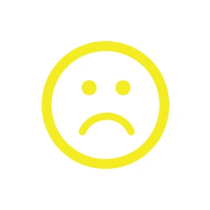 Üzgün Emoji Araba Sticker 17x17 Cm Sarı