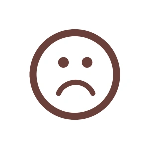 Üzgün Emoji Araba Sticker 17x17 Cm Kahverengi