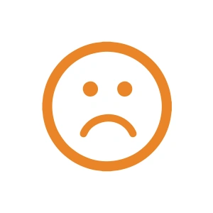 Üzgün Emoji Araba Sticker 17x17 Cm Turuncu