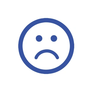 Üzgün Emoji Araba Sticker 17x17 Cm Mavi