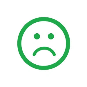 Üzgün Emoji Araba Sticker 17x17 Cm Yeşil