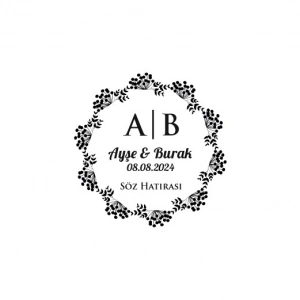 Küçük Meyveli Çelenk Mühür Kına Nişan Düğün 3x3 cm özel etiket / 50 adet sticker