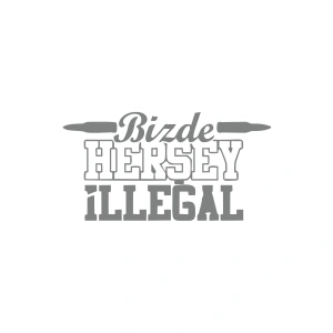 Bizde Her Şey İllegal Araba Sticker 17x17 Cm Gri