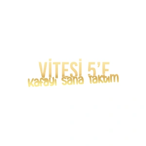 Vitesi 5e Kafayı Sana Taktım Araba Sticker 17x17 Cm Gold