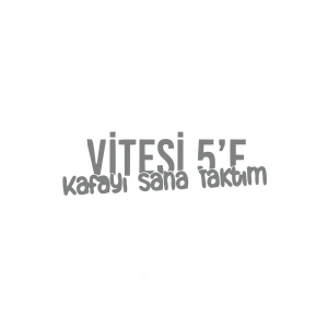 Vitesi 5e Kafayı Sana Taktım Araba Sticker 17x17 Cm Gri