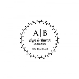 Sık Dal ve Meyveli Yuvarlak Mühür Kına Nişan Düğün 3x3 cm özel etiket / 50 adet sticker