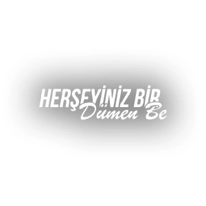 Her Şeyiniz Dümen be Araba Sticker 17x17 Cm Beyaz