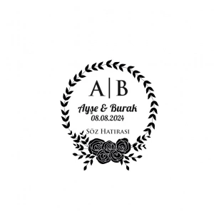 Üst Gül Motifli Yuvarlak Mühür Kına Nişan Düğün 3x3 cm özel etiket / 50 adet sticker