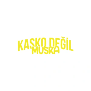 Kasko Değil Muska Araba Sticker 17x17 Cm Sarı