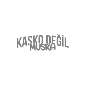 Kasko Değil Muska Araba Sticker 17x17 Cm Gri