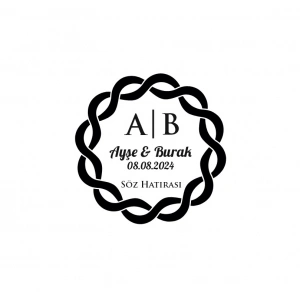 Yapraklı Dal Desenli Dikdörtgen Mühür Kına Nişan Düğün 3x3 cm özel etiket / 50 adet sticker