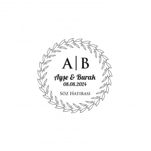 Düz Çizgili Dikdörtgen Mühür Kına Nişan Düğün 3x3 cm özel etiket / 50 adet sticker