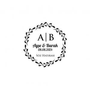 Basamaklı Dikdörtgen Mühür Kına Nişan Düğün 3x3 cm özel etiket / 50 adet sticker