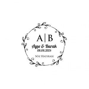 Klasik Dikdörtgen Mühür Kına Nişan Düğün 3x3 cm özel etiket / 50 adet sticker