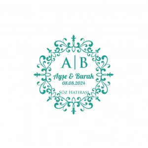 Basamaklı Dikdörtgen Mühür Kına Nişan Düğün 3x3 cm özel etiket / 50 adet sticker