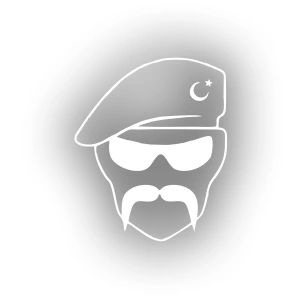 Hilal Bıyıklı Asker Araba Sticker 17x17 Cm Beyaz